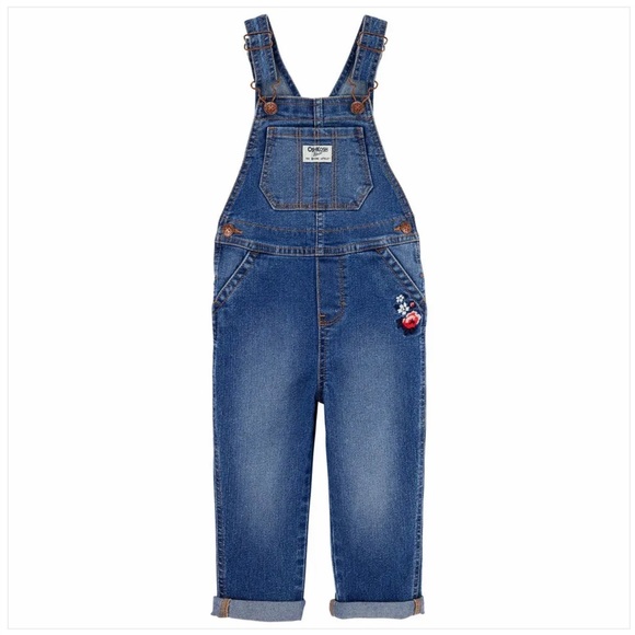 OshKosh B'gosh Other - OshKosh B'gosh Blue Denim Overalls with Embroidery
